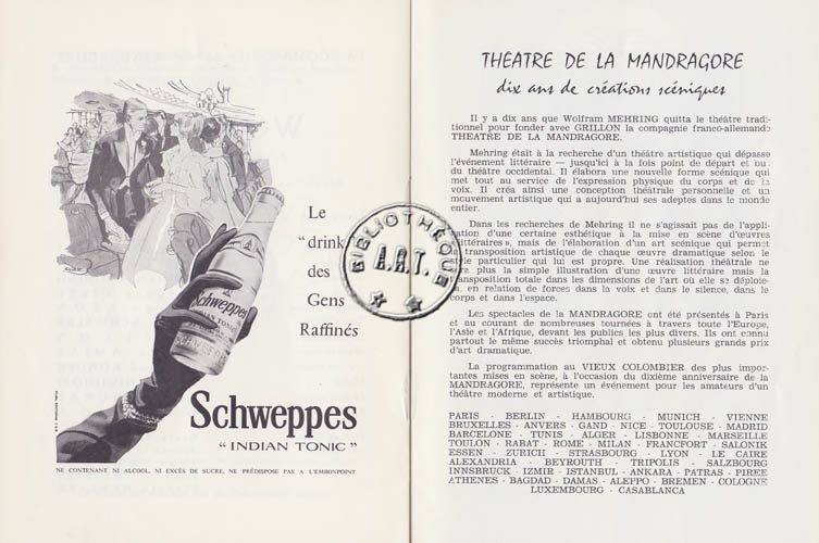 Les programmes de Théatre de l\